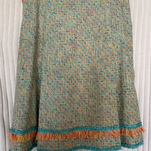 Cynthia Steffe NWT Designer Turquoise & Orange Bouche Skirt - size 12